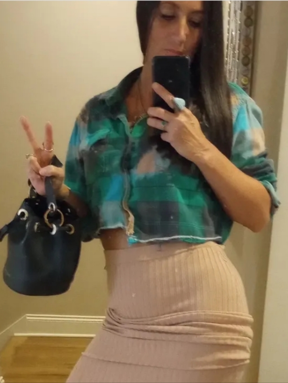 Plaid Shirt in Green and Black